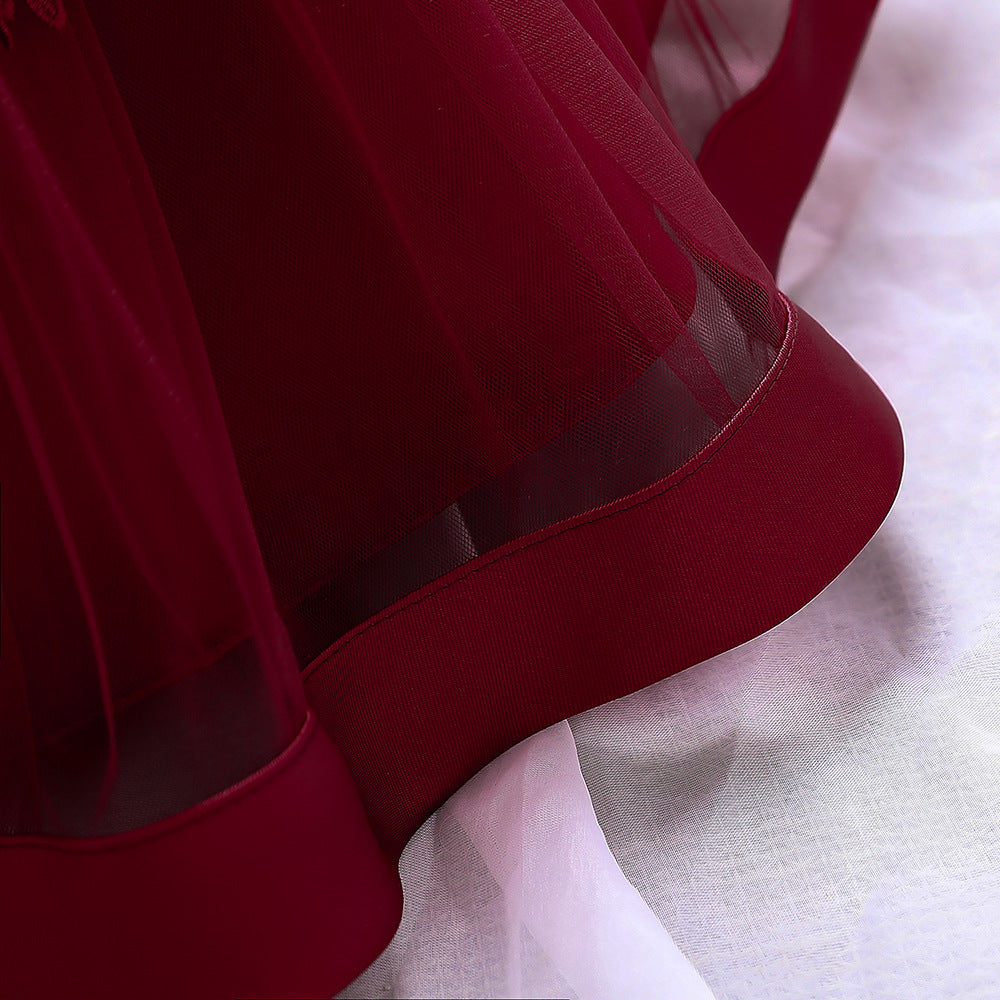 Adorable Off-Shoulder Tulle & Satin Birthday Princess Dress for Baby Girls