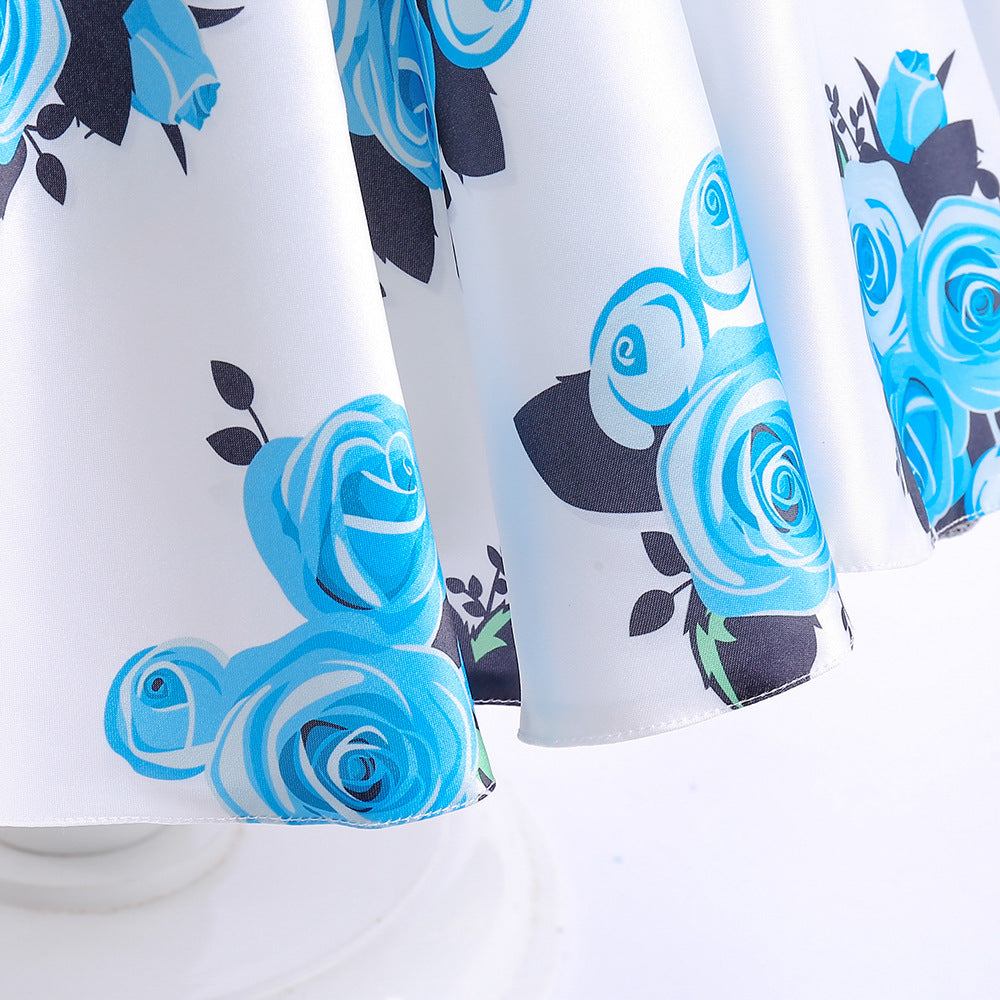 Cute Off Shoulder Floral A-Line Dress with Bow for Girls | Party & Flower Girl Dress
