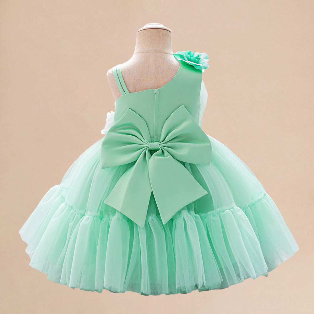 Adorable Off Shoulder Tulle Flower Girl Dress | Baby & Toddler Party Outfit