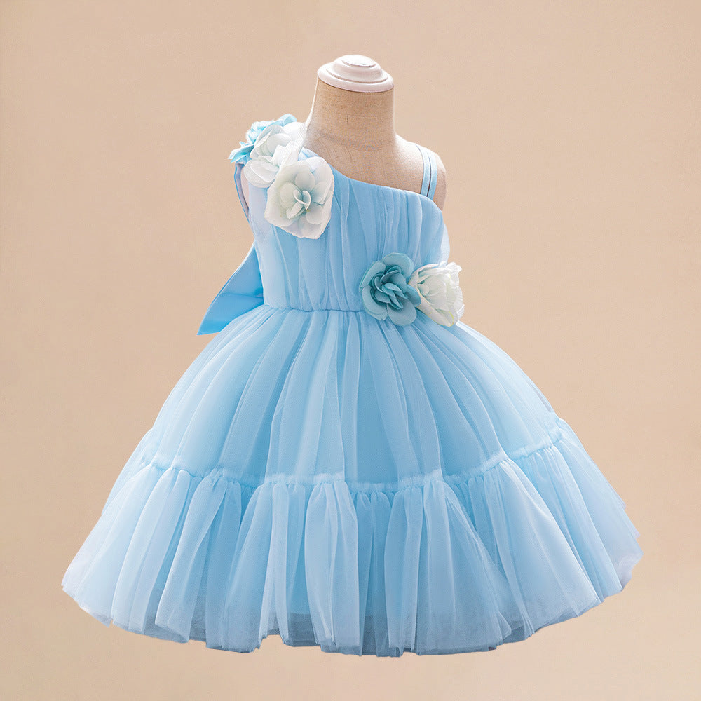 Adorable Off Shoulder Tulle Flower Girl Dress | Baby & Toddler Party Outfit