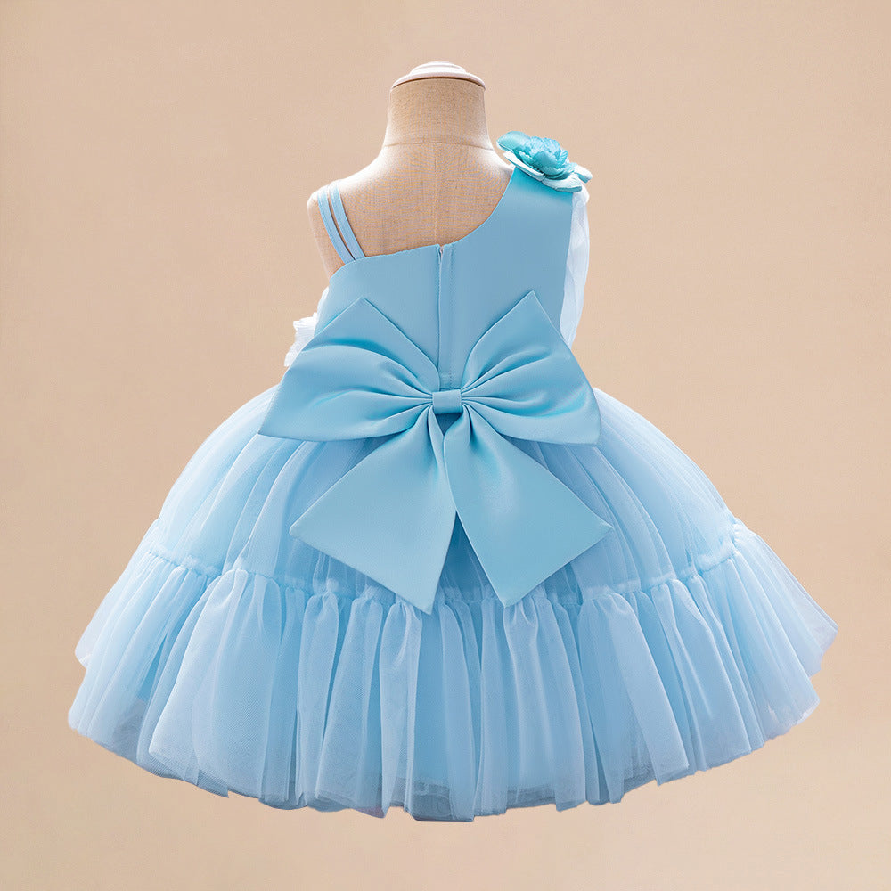 Adorable Off Shoulder Tulle Flower Girl Dress | Baby & Toddler Party Outfit