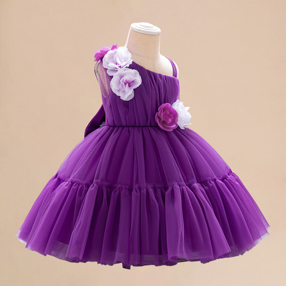 Adorable Off Shoulder Tulle Flower Girl Dress | Baby & Toddler Party Outfit