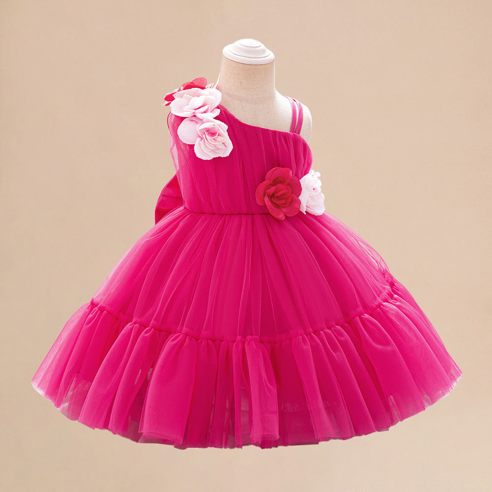 Adorable Off Shoulder Tulle Flower Girl Dress | Baby & Toddler Party Outfit