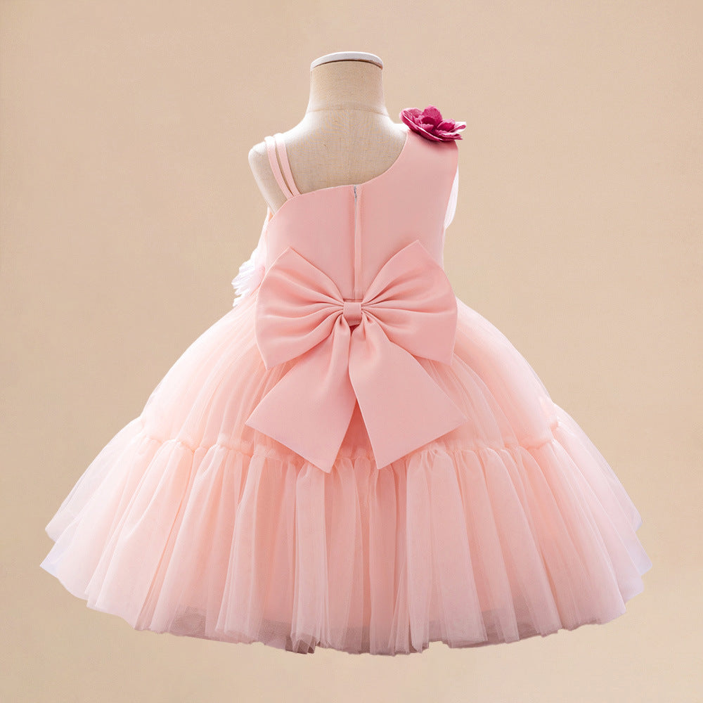 Adorable Off Shoulder Tulle Flower Girl Dress | Baby & Toddler Party Outfit