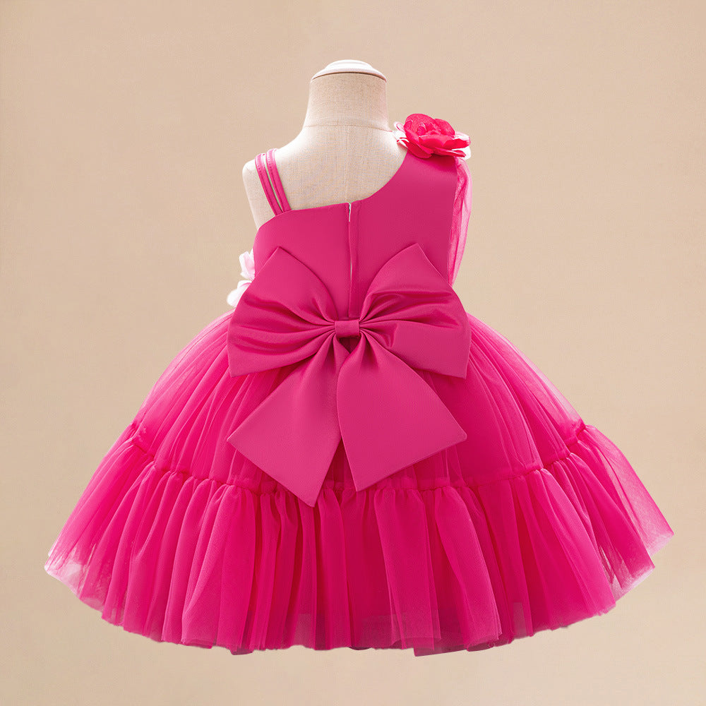 Adorable Off Shoulder Tulle Flower Girl Dress | Baby & Toddler Party Outfit