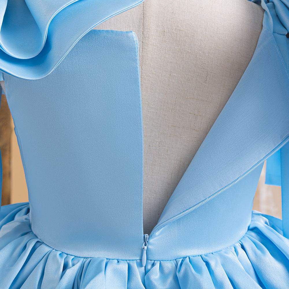 Off-Shoulder Puffy Ball Gown Dress for Girls | Tea Length Princess Party Dress