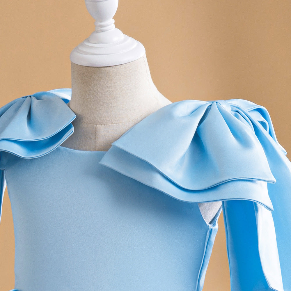 Off-Shoulder Puffy Ball Gown Dress for Girls | Tea Length Princess Party Dress