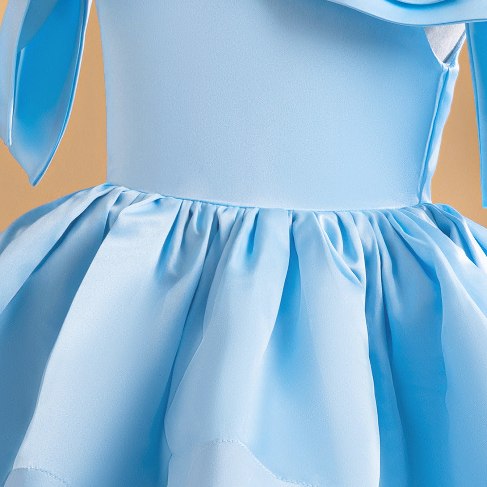Off-Shoulder Puffy Ball Gown Dress for Girls | Tea Length Princess Party Dress