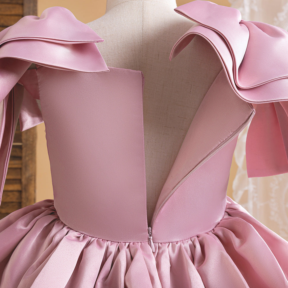 Off-Shoulder Puffy Ball Gown Dress for Girls | Tea Length Princess Party Dress