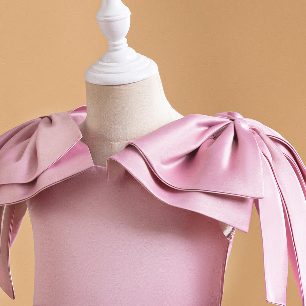 Off-Shoulder Puffy Ball Gown Dress for Girls | Tea Length Princess Party Dress