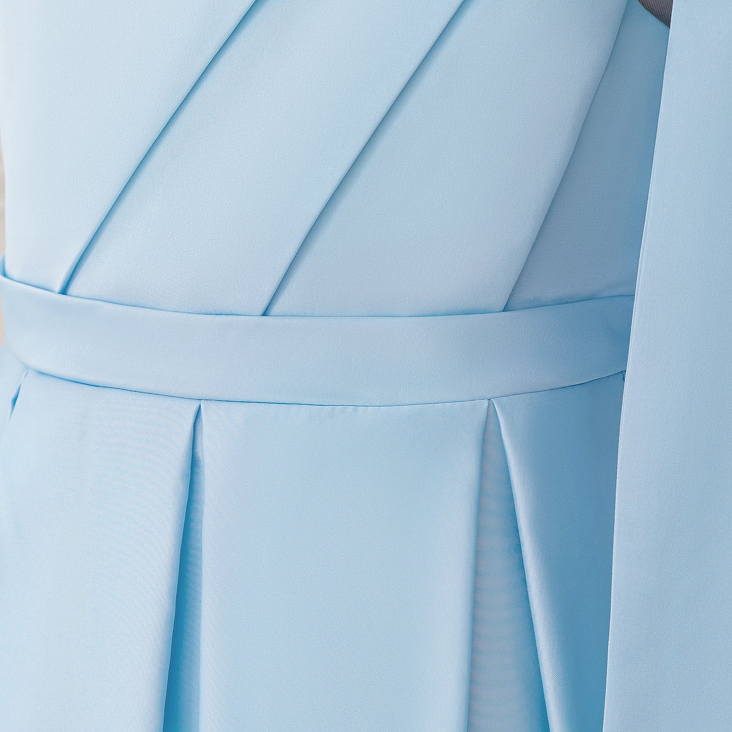 Cute Light Blue Off-Shoulder Satin Maxi Dress with Bow for Girls (Ages 5-13)