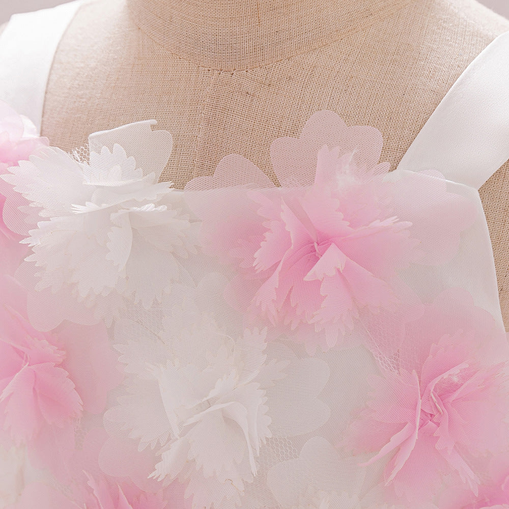 Light Pink A-Line Off-Shoulder Tulle Flower Girl Dress | Cute Party Dress for Toddlers