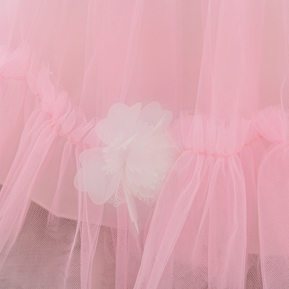 Light Pink A-Line Off-Shoulder Tulle Flower Girl Dress | Cute Party Dress for Toddlers