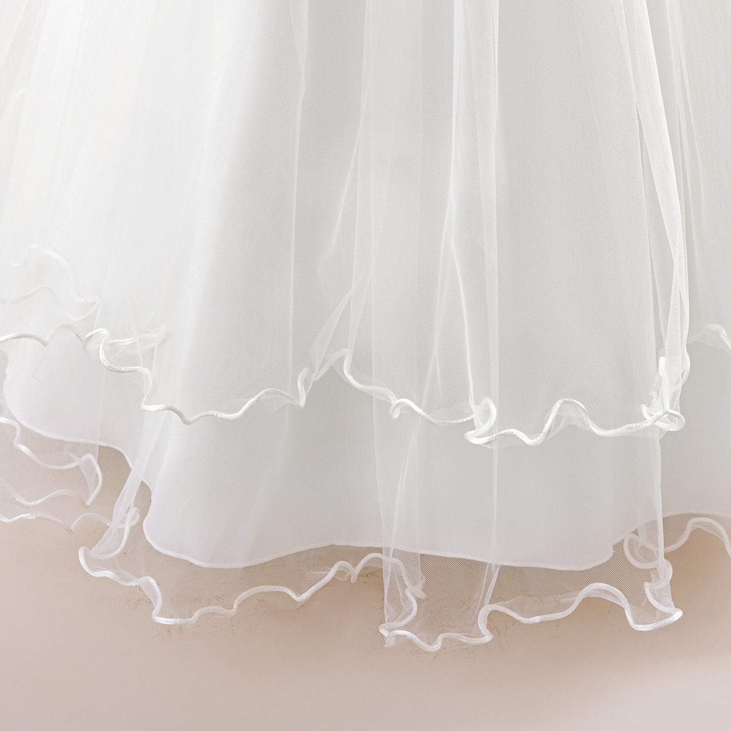 Off Shoulder A-line Tulle Princess Dress for Girls | Maxi Flower Girl Gown