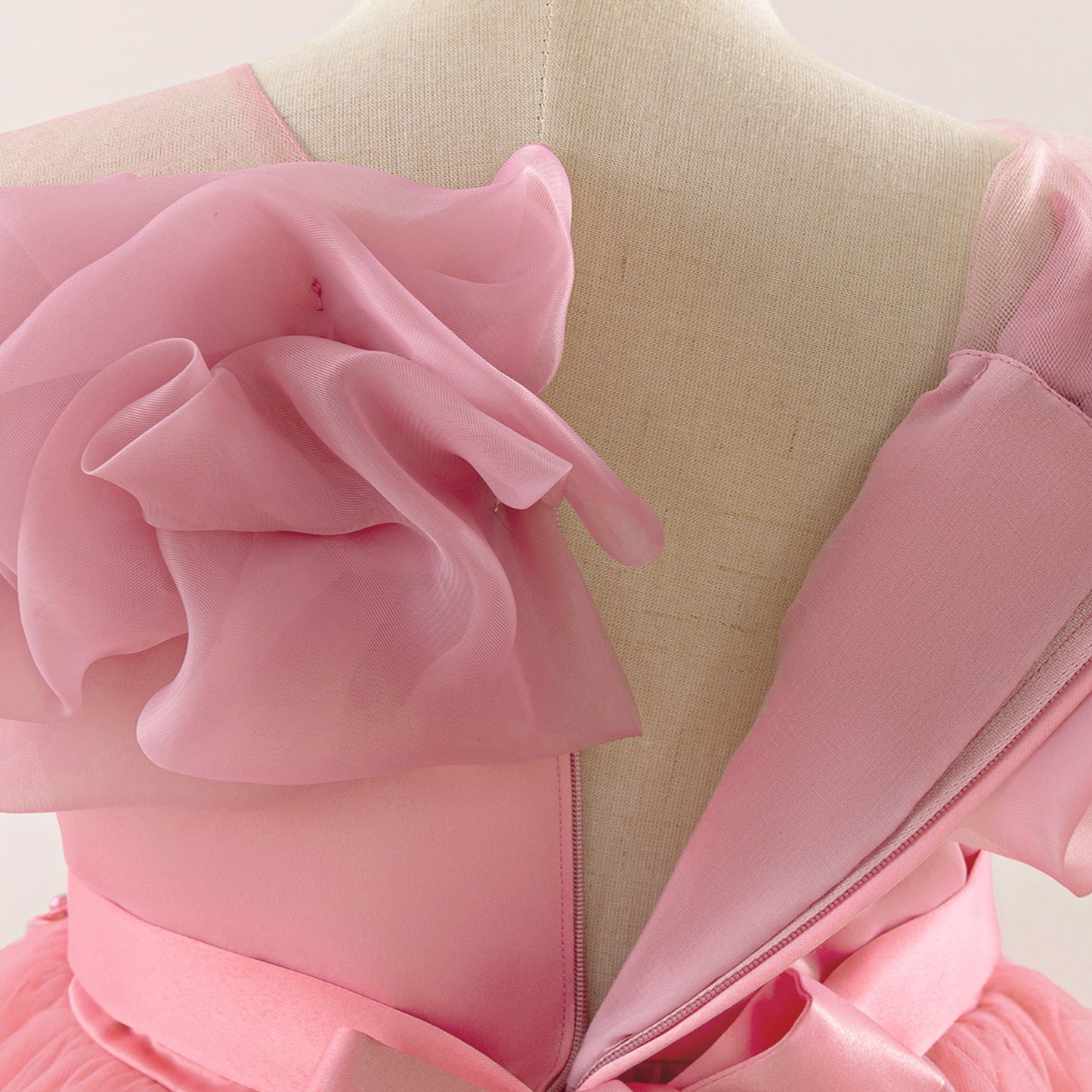 Off Shoulder A-line Tulle Princess Dress for Girls | Maxi Flower Girl Gown