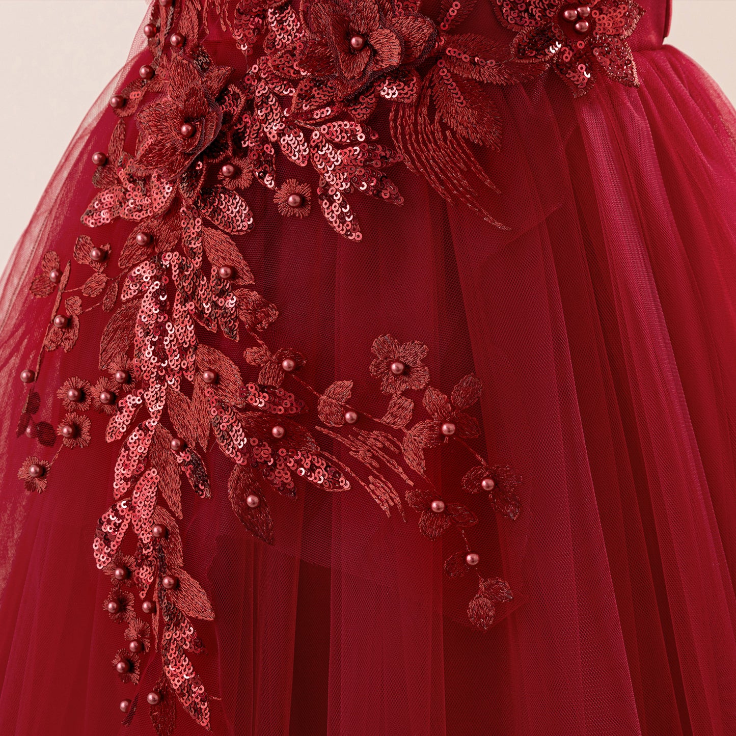Off Shoulder A-line Tulle Princess Dress for Girls | Maxi Flower Girl Gown