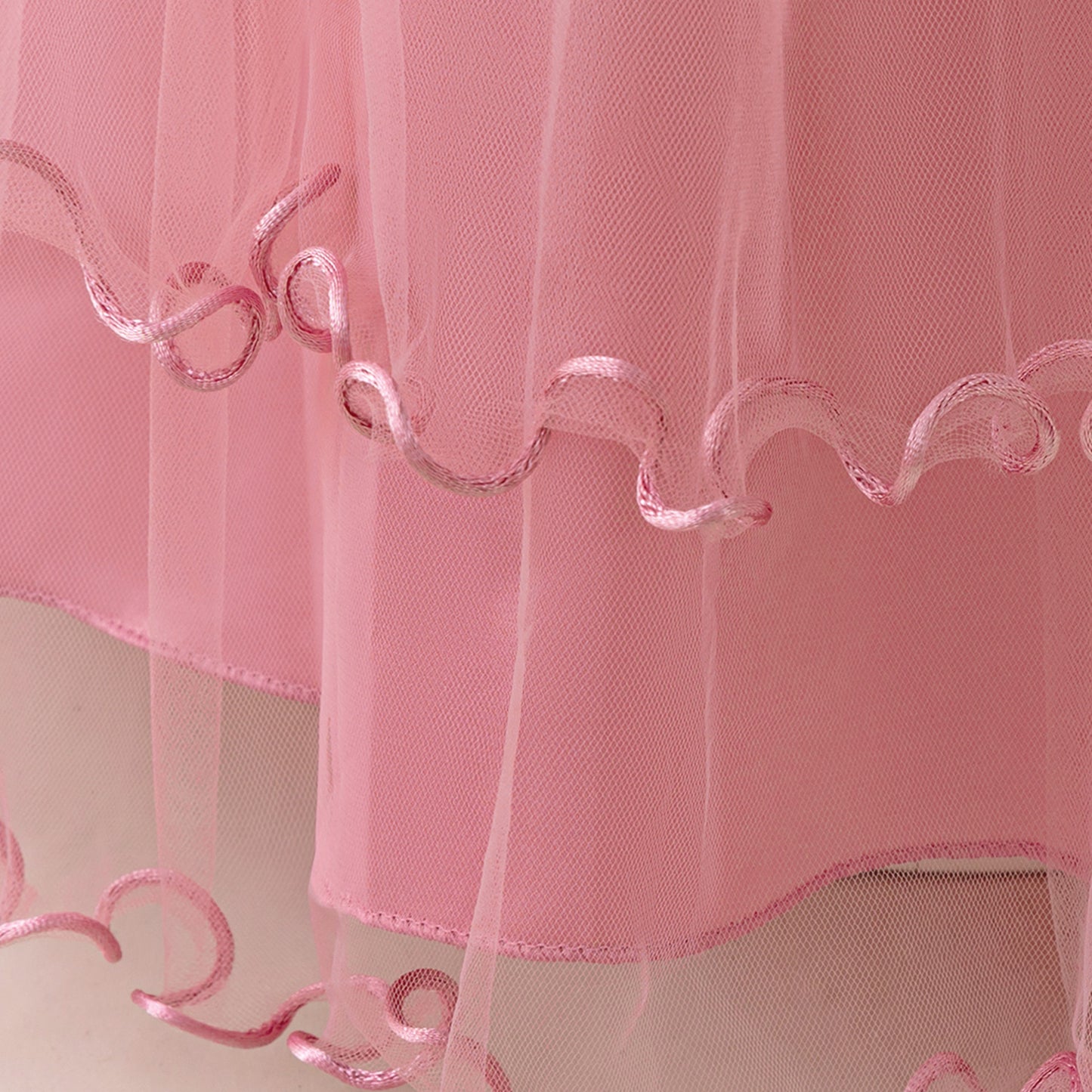 Off Shoulder A-line Tulle Princess Dress for Girls | Maxi Flower Girl Gown
