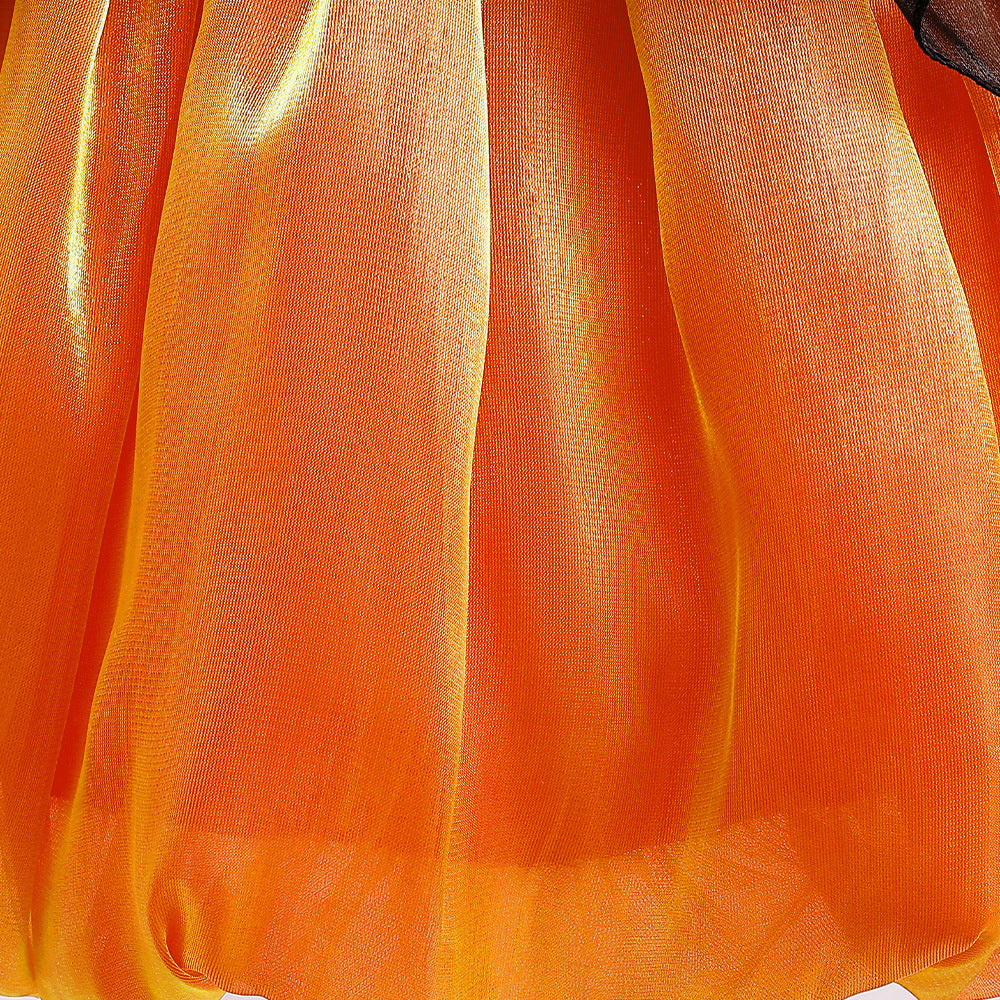 Orange Bowknot Tiered Mesh Princess Dress for Girls | Cute Occasion Wear