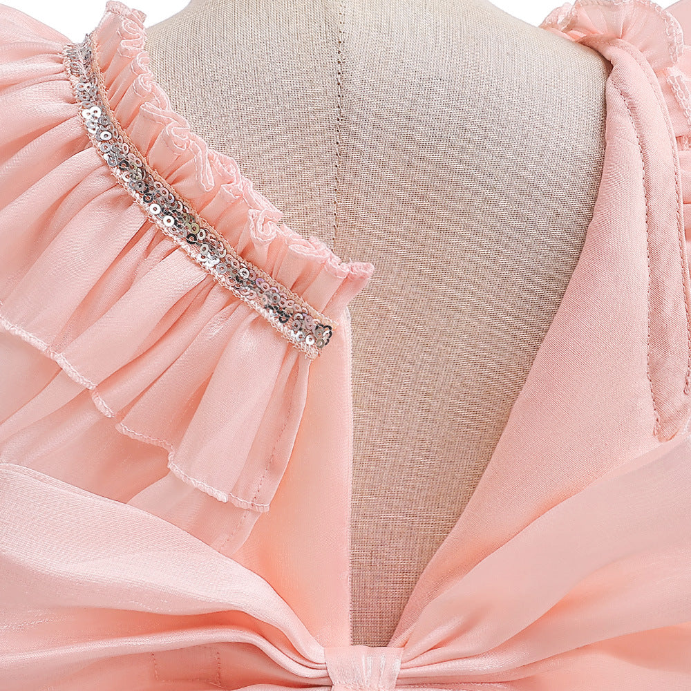 Cute A-line Bowknot Tea-Length Organza Flower Girl Dress for Parties & Weddings