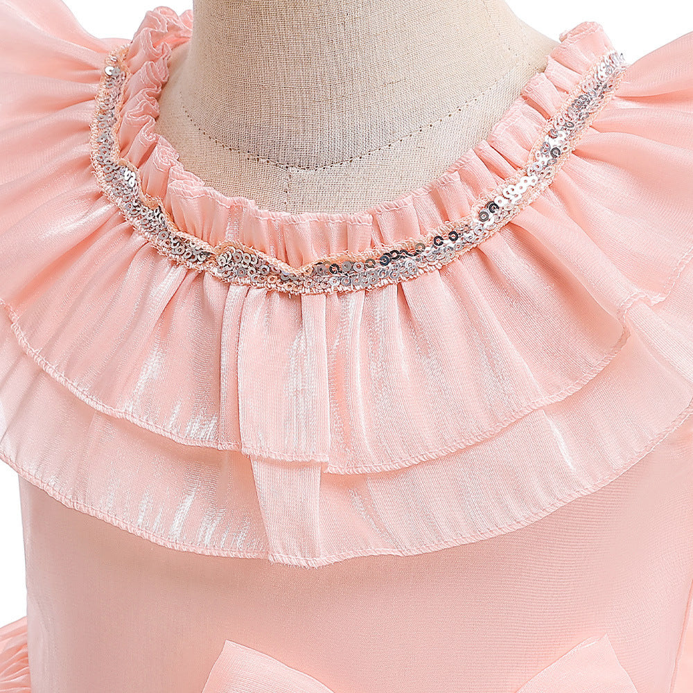 Cute A-line Bowknot Tea-Length Organza Flower Girl Dress for Parties & Weddings