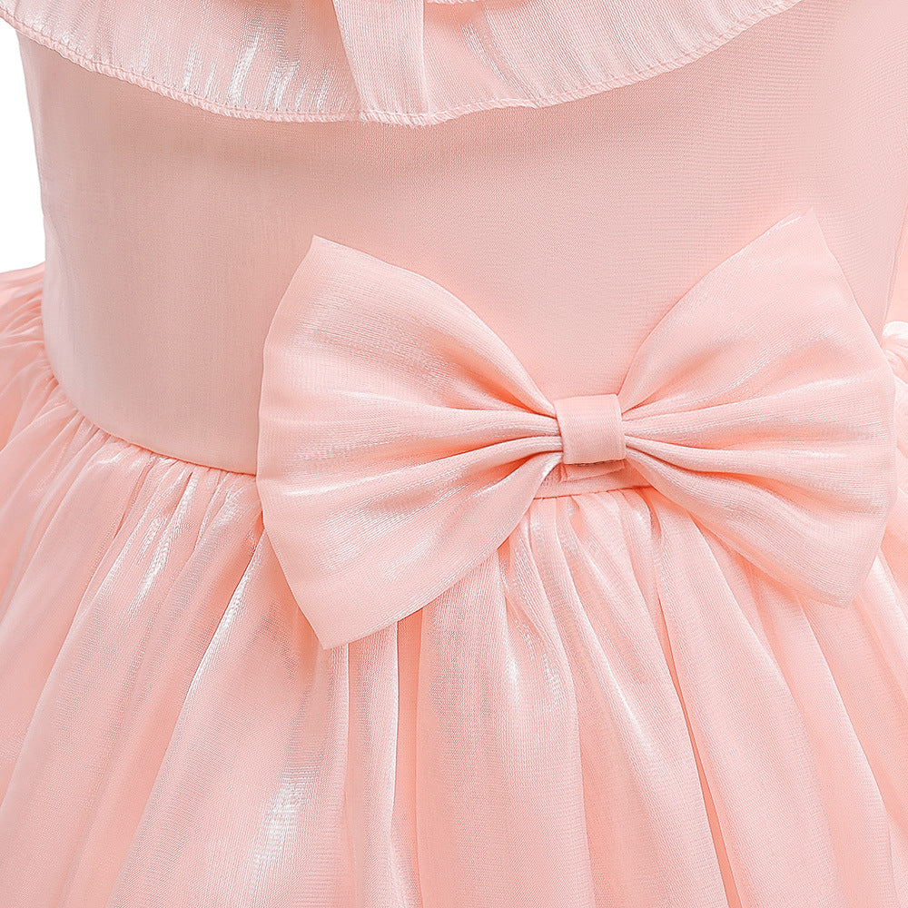 Cute A-line Bowknot Tea-Length Organza Flower Girl Dress for Parties & Weddings