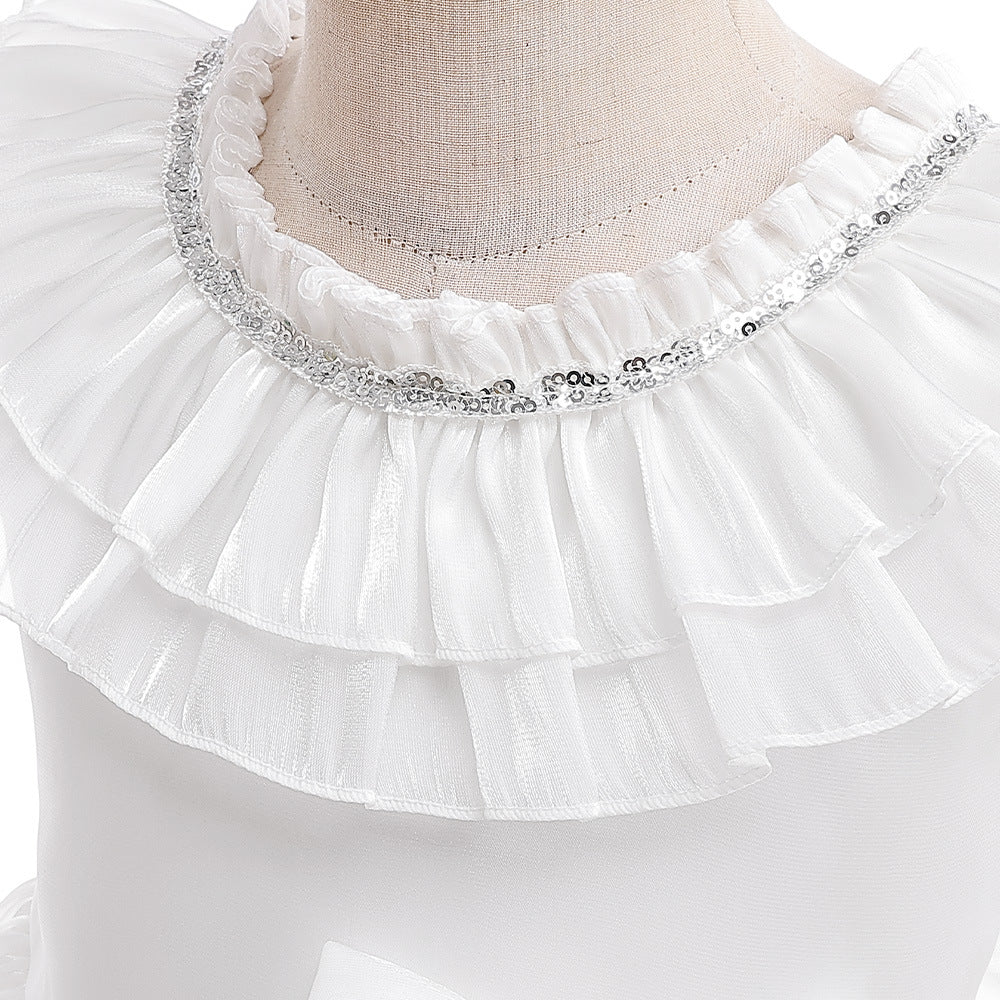 Cute A-line Bowknot Tea-Length Organza Flower Girl Dress for Parties & Weddings