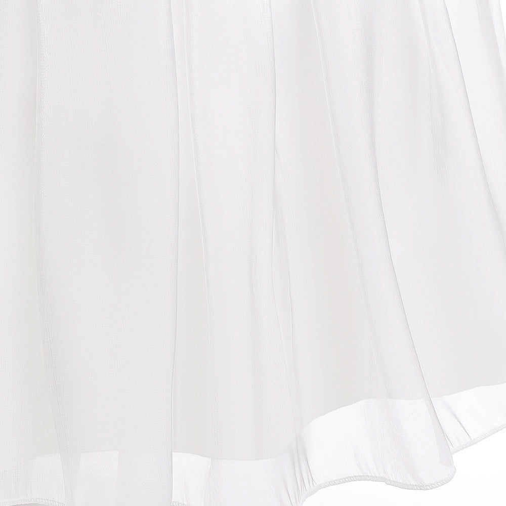 Cute A-line Bowknot Tea-Length Organza Flower Girl Dress for Parties & Weddings