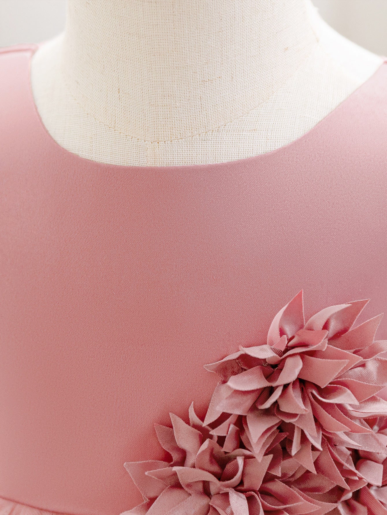 Cute Pink Puffy Flower Girl Dress with Lace & Bowknot for Toddlers | Ball Gown Dress