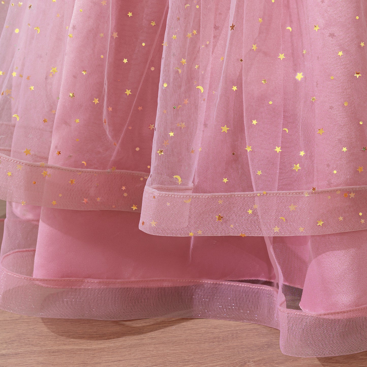 Girls Pink Sequin Maxi Dress – Cute A-line Flower Girl & Party Gown