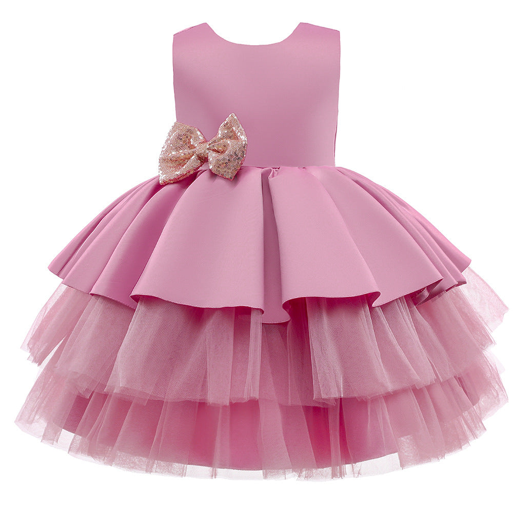 Cute Puffy Ball Gown Dress with Bowknot for Girls | Party & Flower Girl Dress