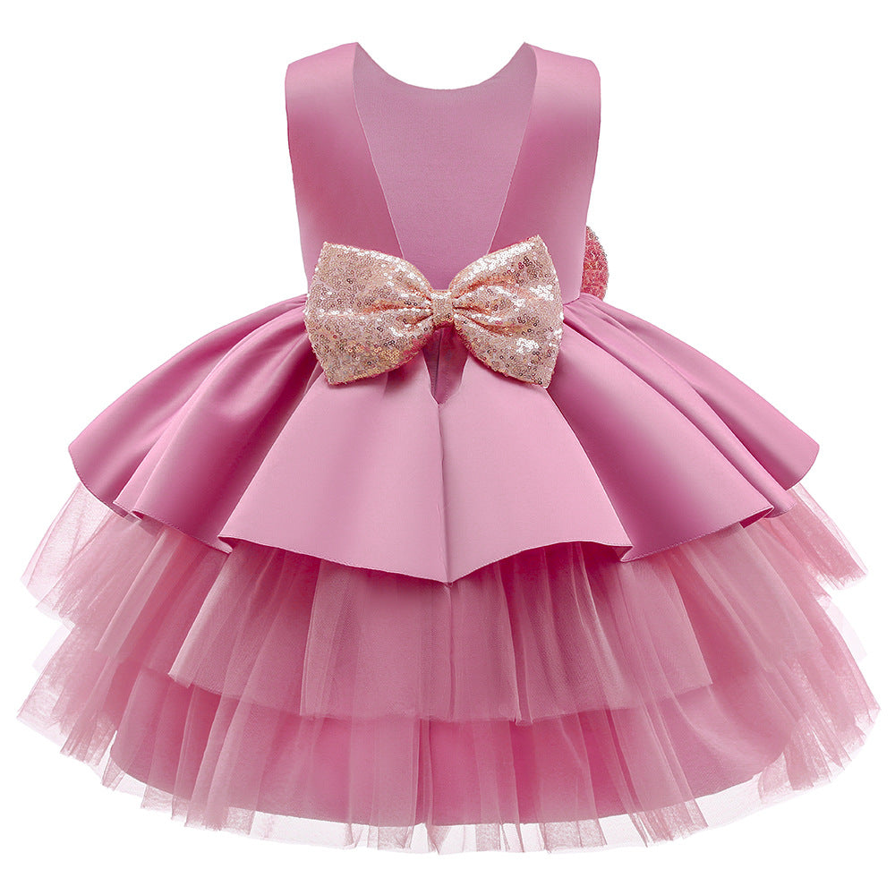 Cute Puffy Ball Gown Dress with Bowknot for Girls | Party & Flower Girl Dress
