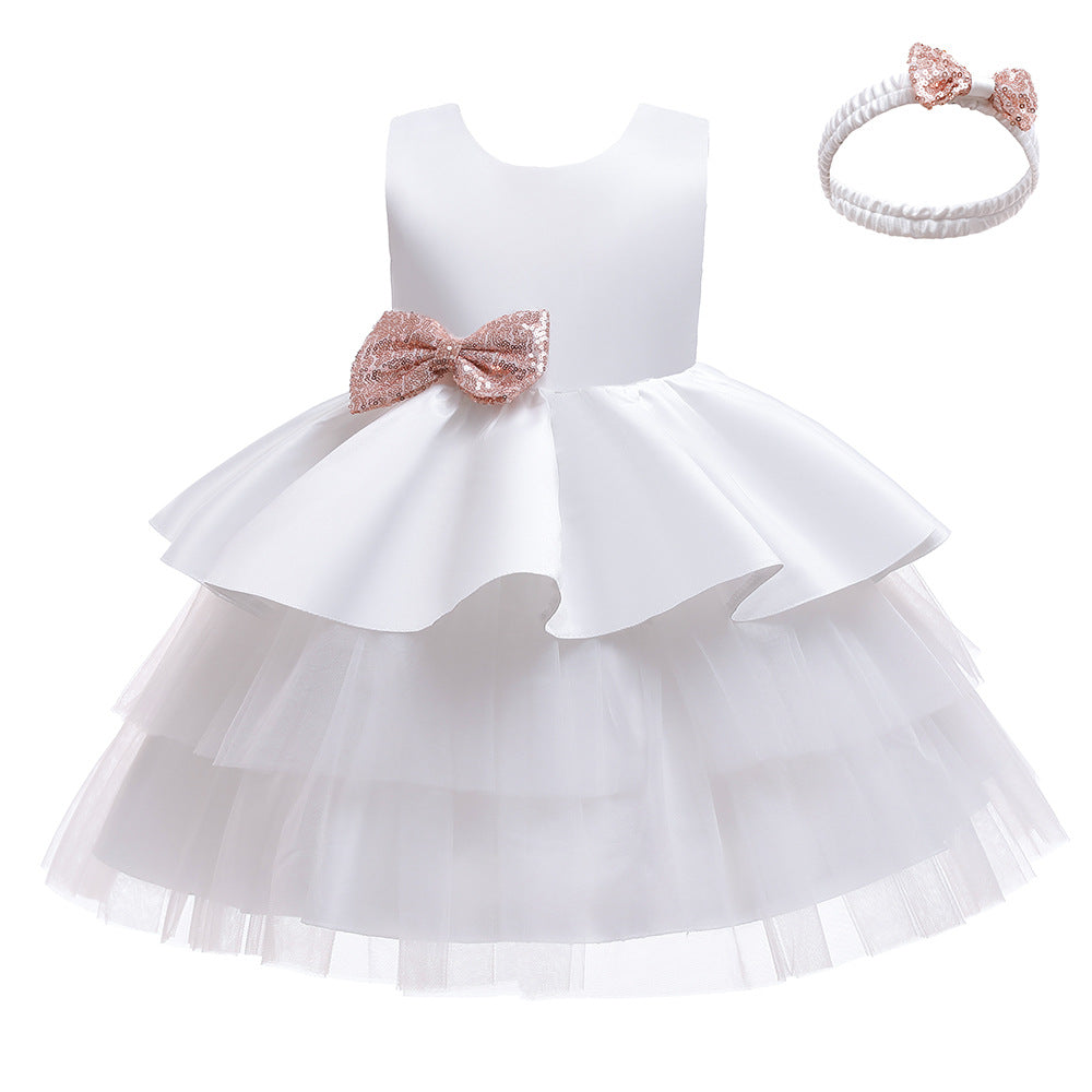 Cute Puffy Ball Gown Dress with Bowknot for Girls | Party & Flower Girl Dress