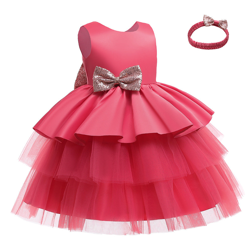 Cute Puffy Ball Gown Dress with Bowknot for Girls | Party & Flower Girl Dress