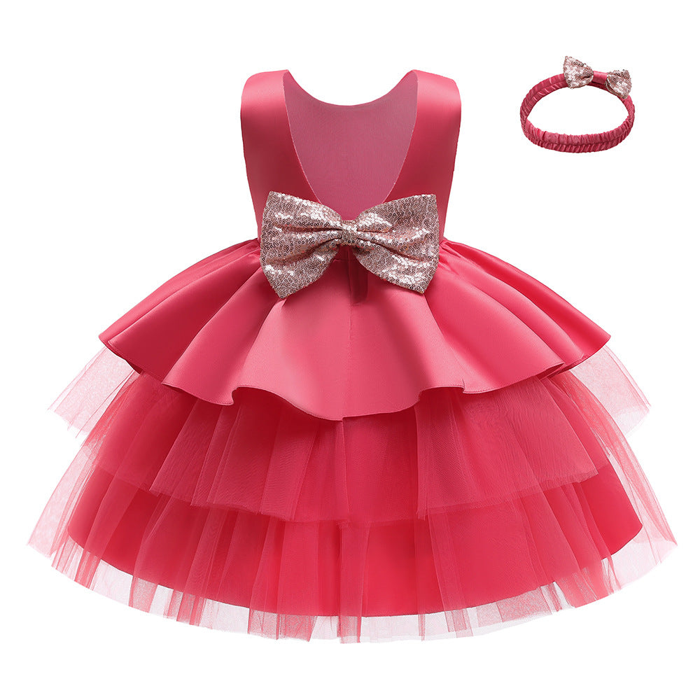 Cute Puffy Ball Gown Dress with Bowknot for Girls | Party & Flower Girl Dress