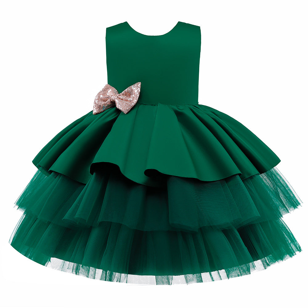 Cute Puffy Ball Gown Dress with Bowknot for Girls | Party & Flower Girl Dress