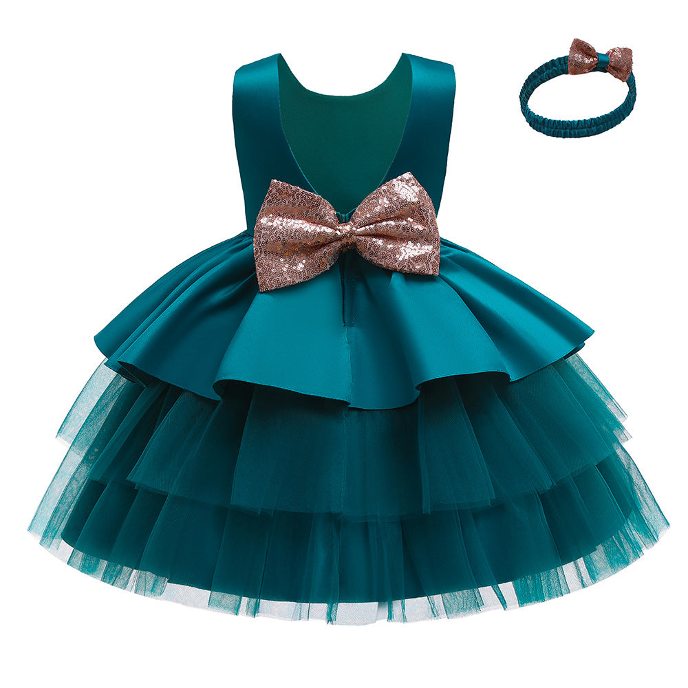 Cute Puffy Ball Gown Dress with Bowknot for Girls | Party & Flower Girl Dress