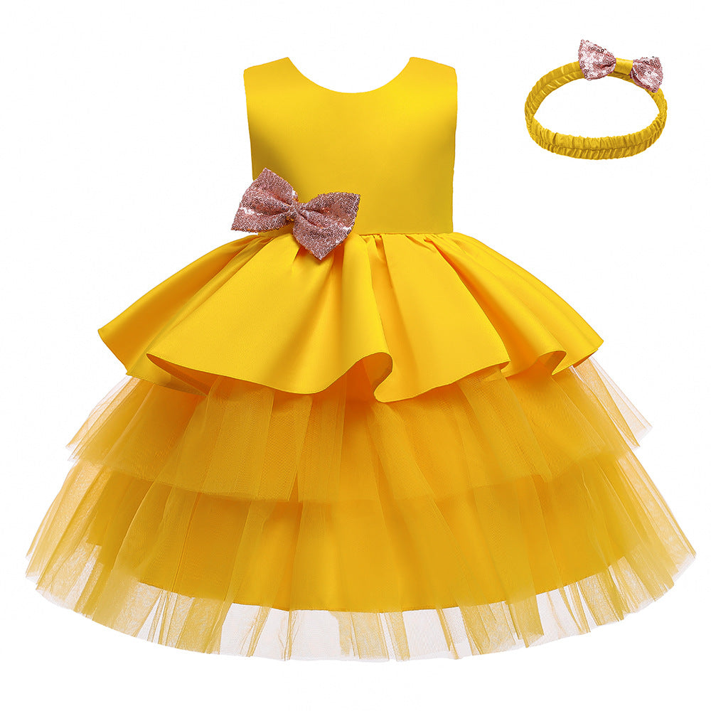 Cute Puffy Ball Gown Dress with Bowknot for Girls | Party & Flower Girl Dress