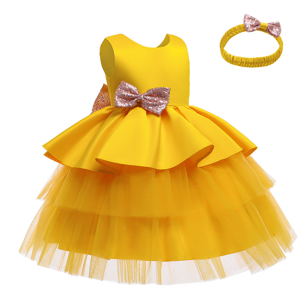 Cute Puffy Ball Gown Dress with Bowknot for Girls | Party & Flower Girl Dress
