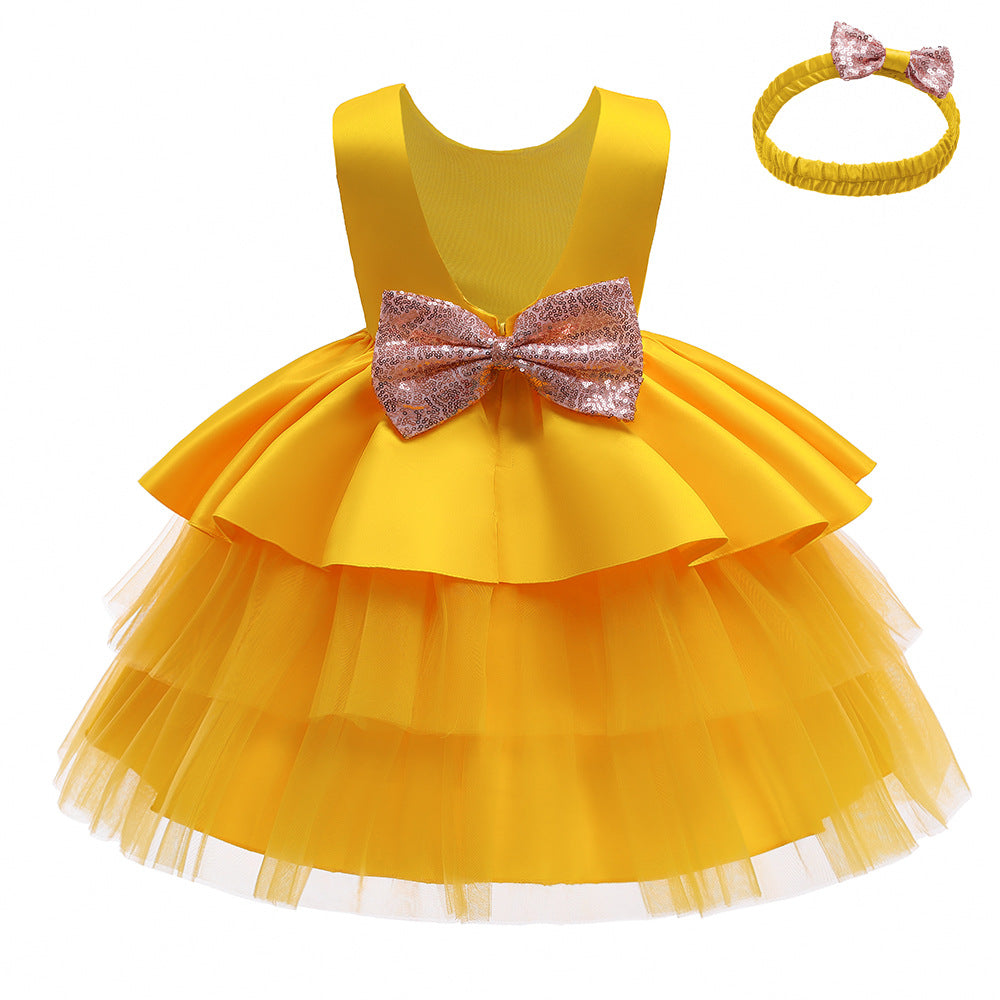 Cute Puffy Ball Gown Dress with Bowknot for Girls | Party & Flower Girl Dress