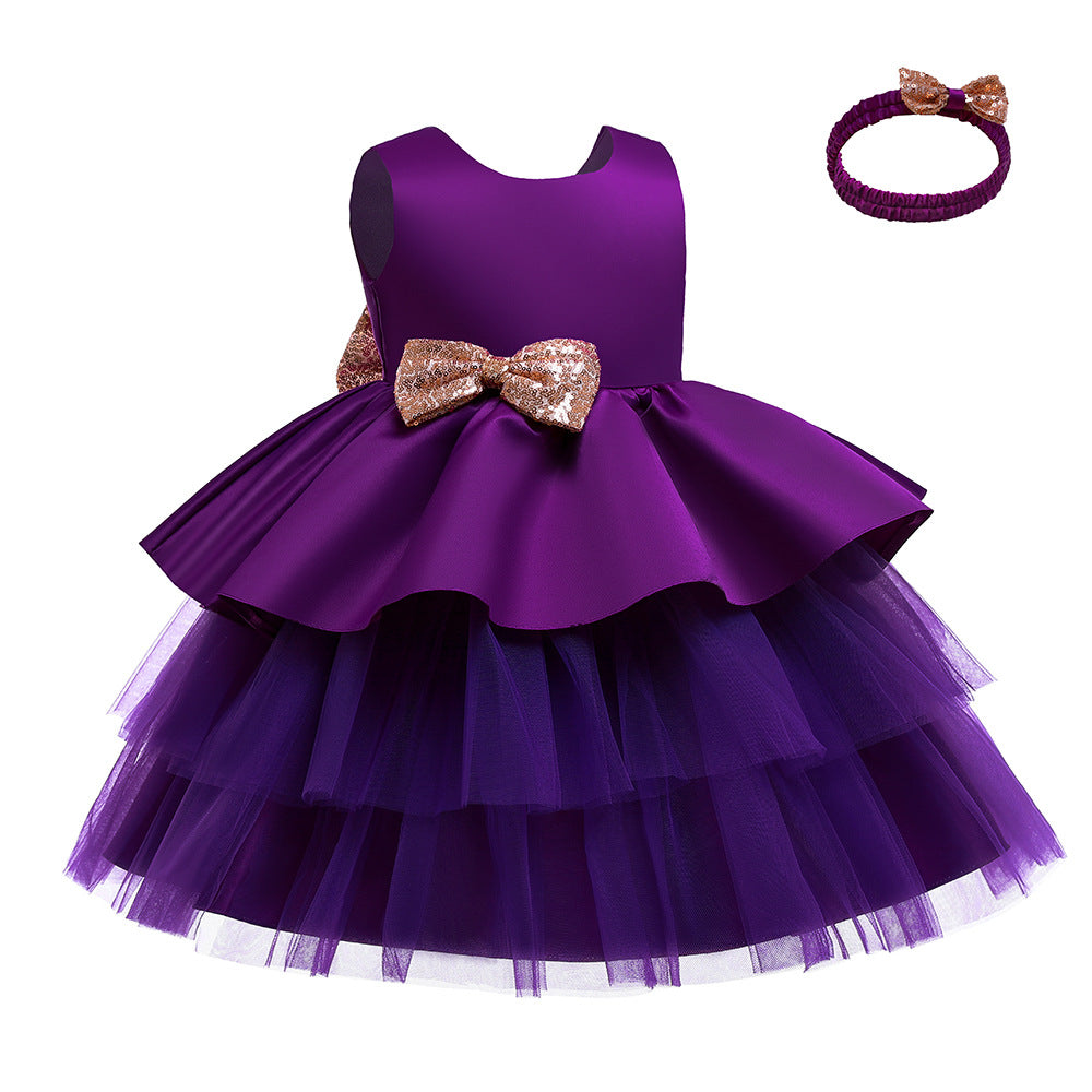 Cute Puffy Ball Gown Dress with Bowknot for Girls | Party & Flower Girl Dress