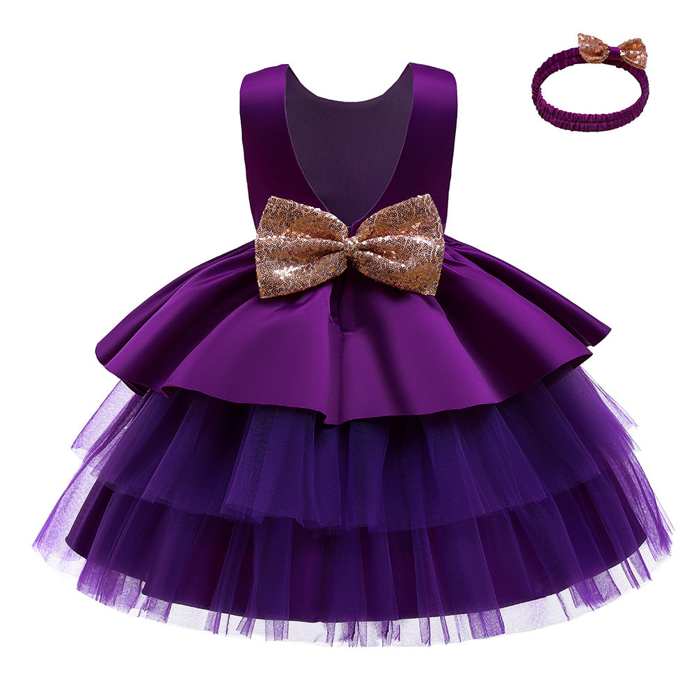 Cute Puffy Ball Gown Dress with Bowknot for Girls | Party & Flower Girl Dress