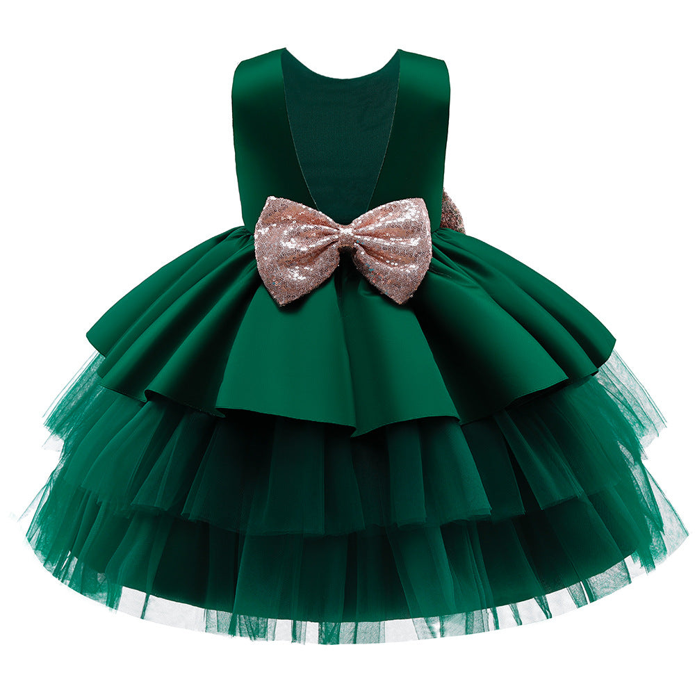 Cute Puffy Ball Gown Dress with Bowknot for Girls | Party & Flower Girl Dress