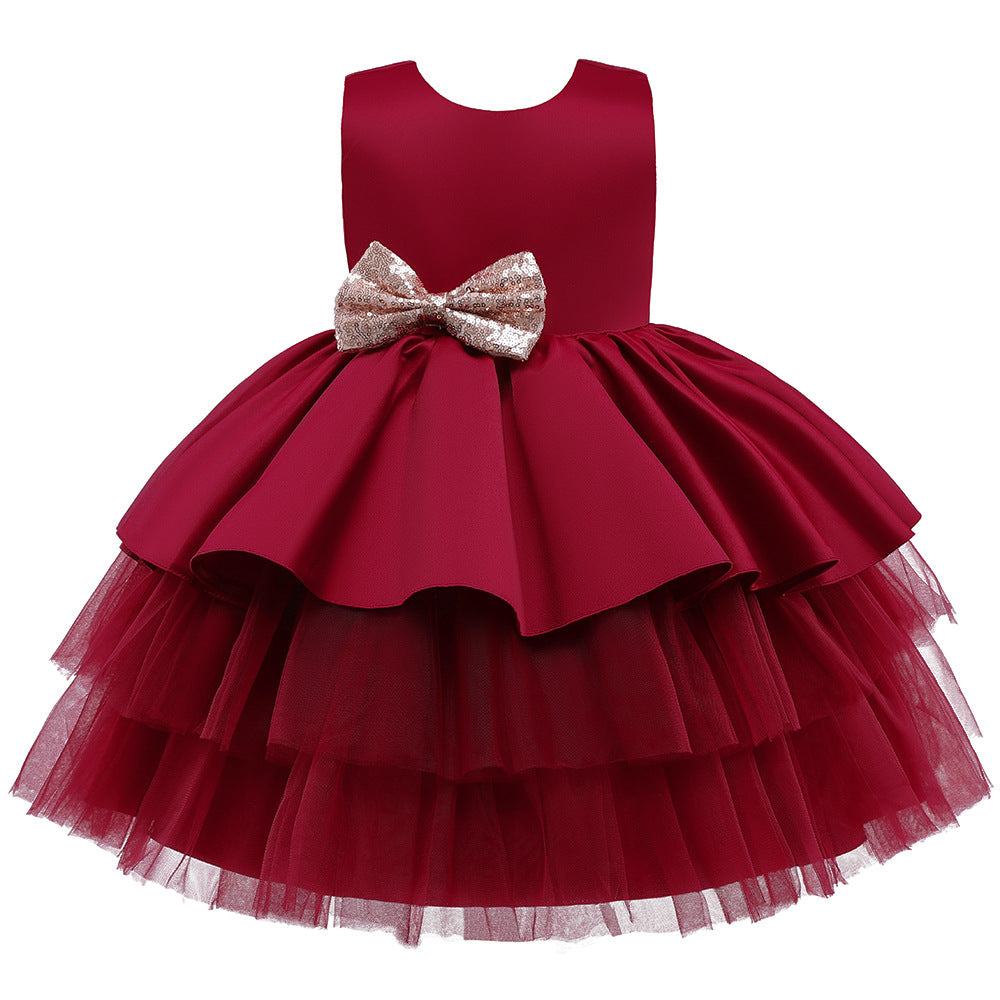 Cute Puffy Ball Gown Dress with Bowknot for Girls | Party & Flower Girl Dress
