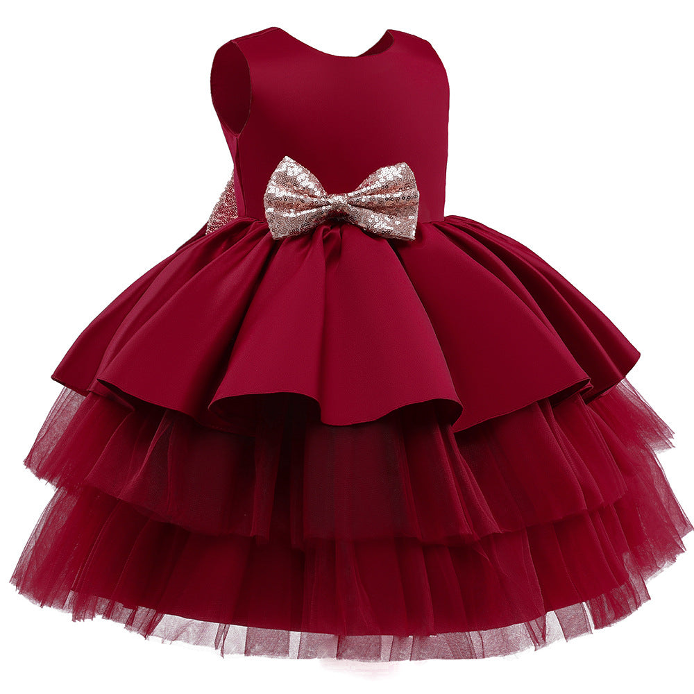 Cute Puffy Ball Gown Dress with Bowknot for Girls | Party & Flower Girl Dress