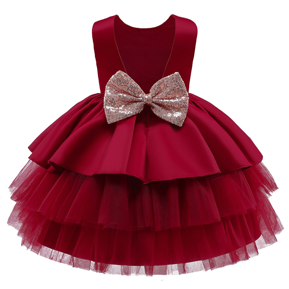 Cute Puffy Ball Gown Dress with Bowknot for Girls | Party & Flower Girl Dress