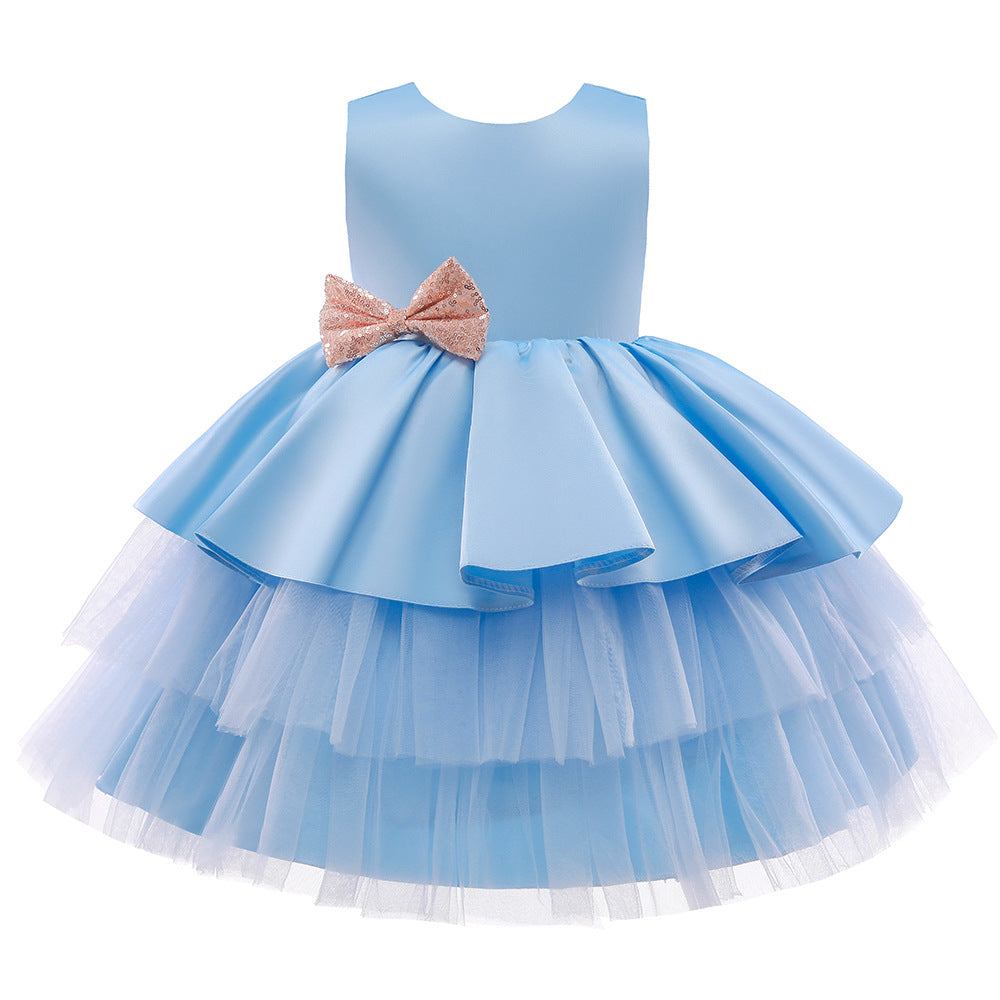 Cute Puffy Ball Gown Dress with Bowknot for Girls | Party & Flower Girl Dress