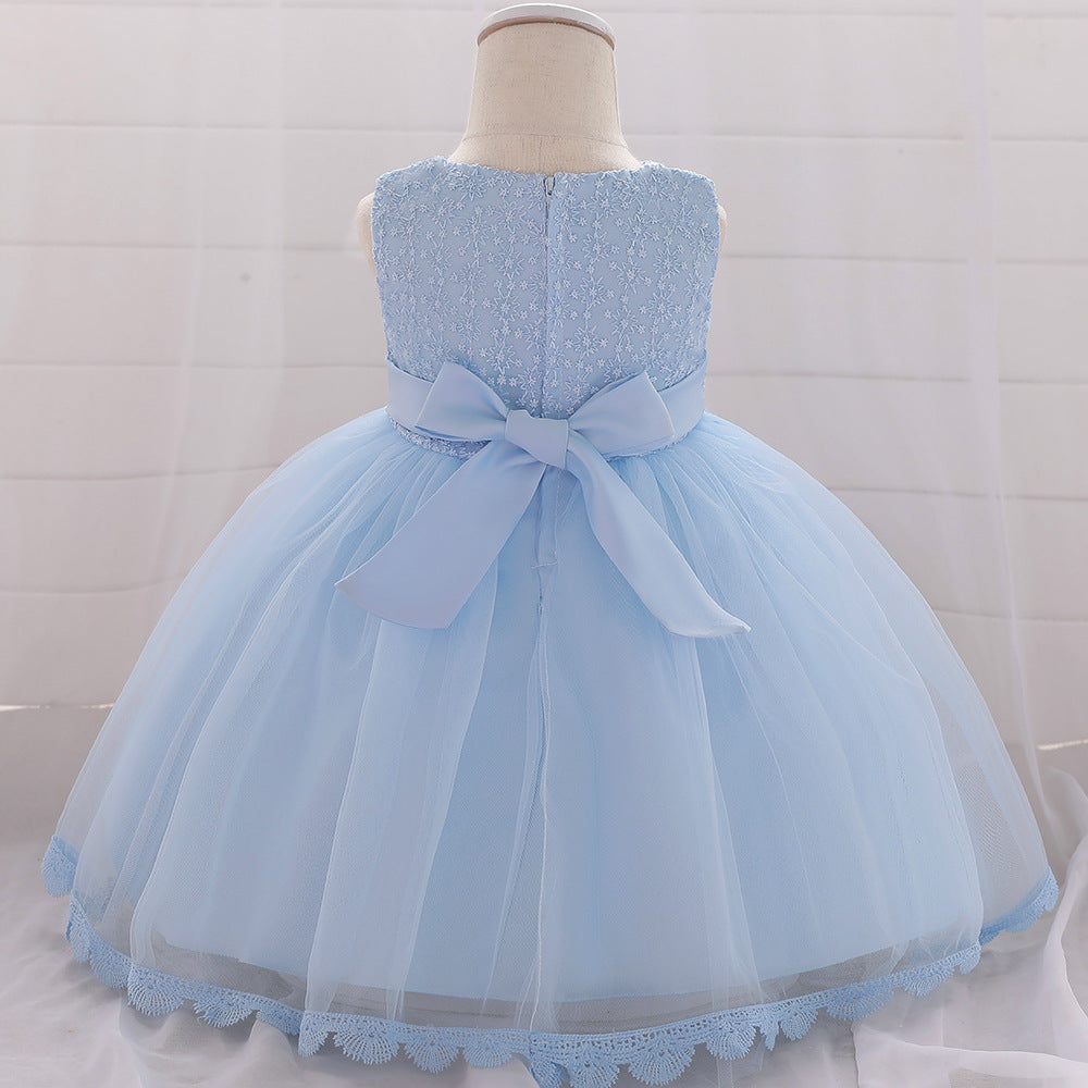 Puffy Princess Ball Gown Dress for Baby Girls – Lace & Tulle Party Wear
