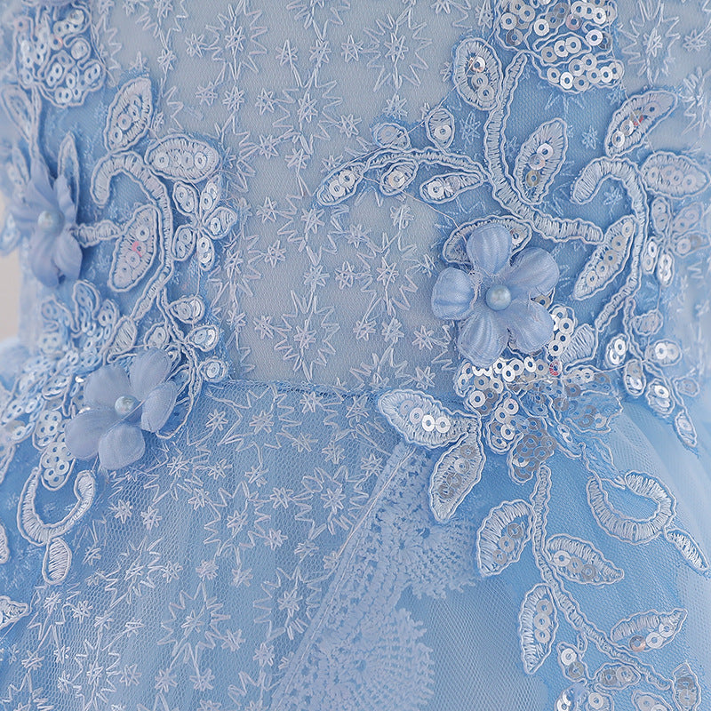 Puffy Princess Ball Gown Dress for Baby Girls – Lace & Tulle Party Wear