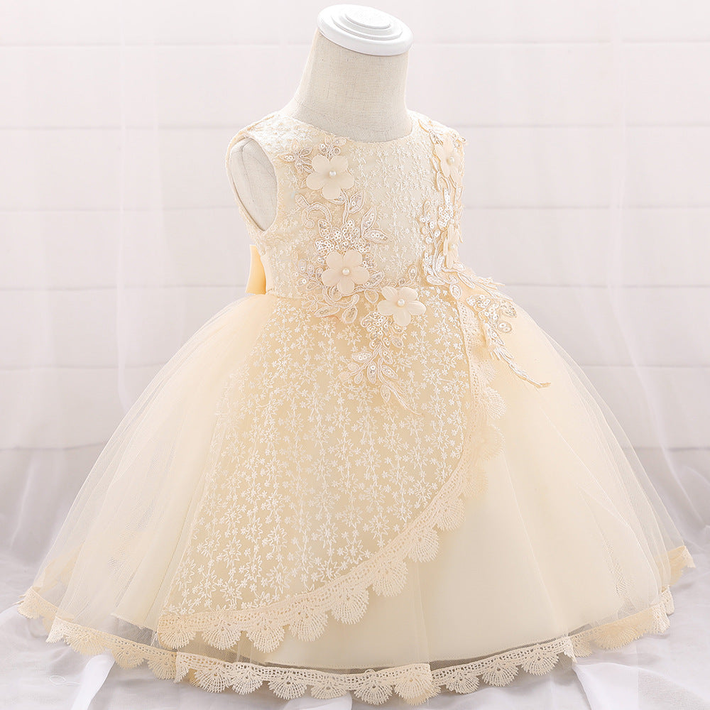 Puffy Princess Ball Gown Dress for Baby Girls – Lace & Tulle Party Wear