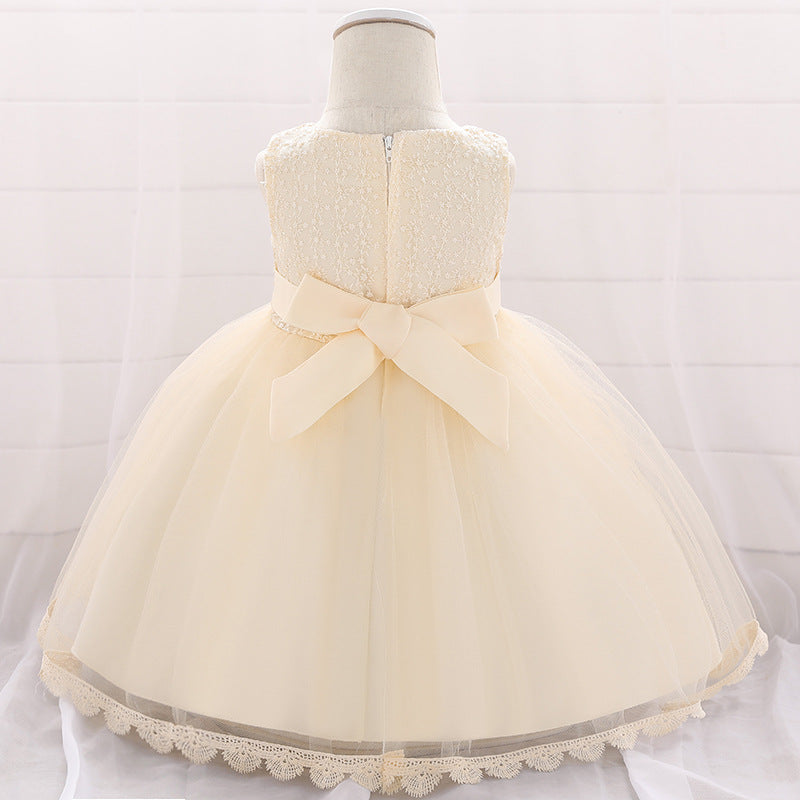 Puffy Princess Ball Gown Dress for Baby Girls – Lace & Tulle Party Wear